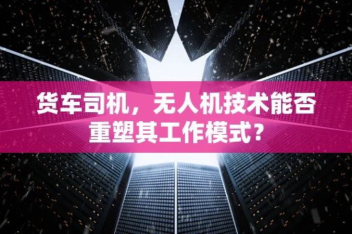 货车司机，无人机技术能否重塑其工作模式？