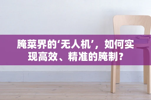 腌菜界的‘无人机’，如何实现高效、精准的腌制？