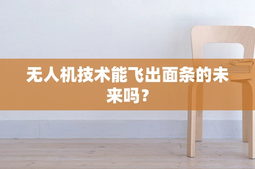 无人机技术能飞出面条的未来吗？