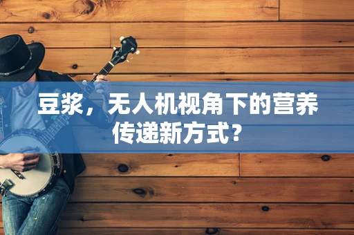 豆浆，无人机视角下的营养传递新方式？