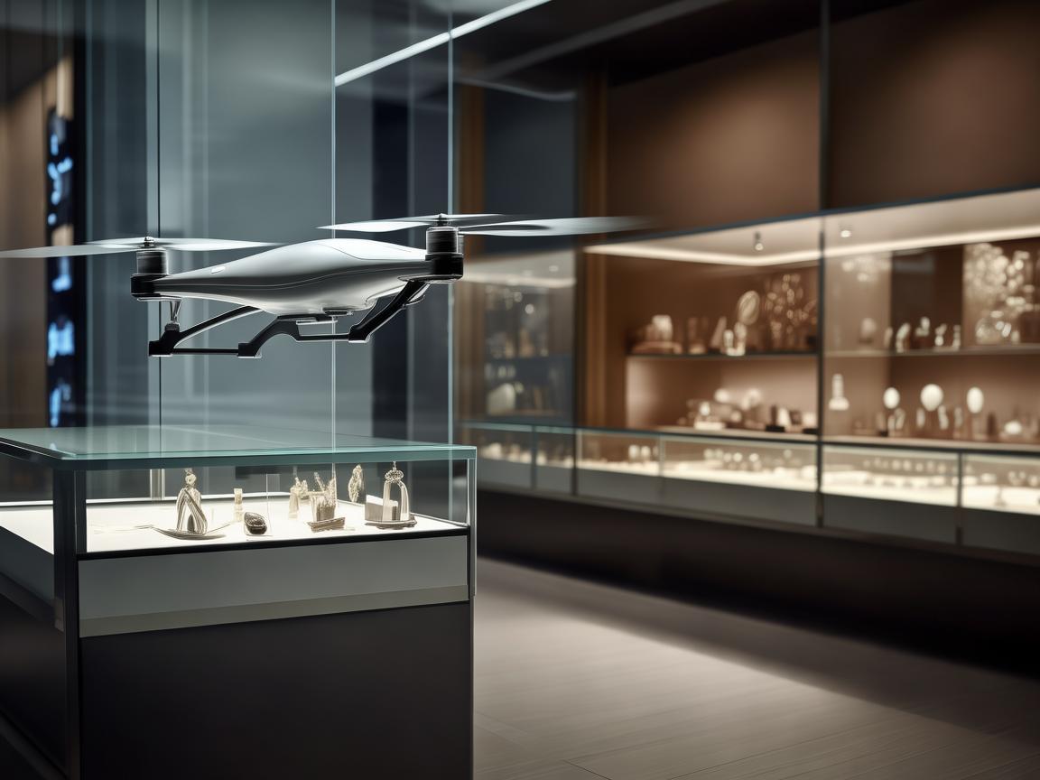 如何利用无人机技术为珠宝店柜台提供安全与便捷的双重保障？